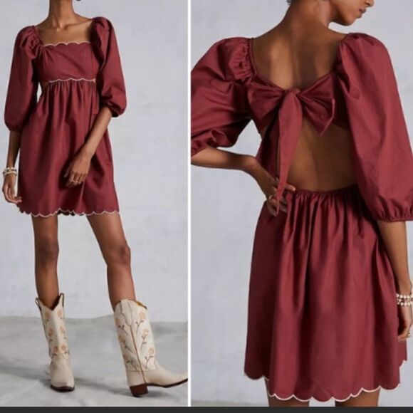 NWT Anthropologie Scalloped Mini Dress size XL - Picture 1 of 10